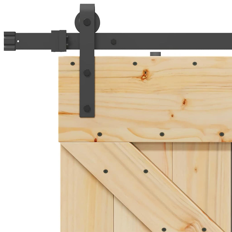 vidaXL tömör fenyőfa tolóajtó fémszerelékszettel 80 x 210 cm