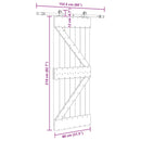 vidaXL tömör fenyőfa tolóajtó fémszerelékszettel 80 x 210 cm