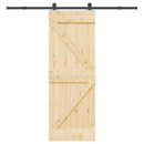vidaXL tömör fenyőfa tolóajtó fémszerelékszettel 70 x 210 cm