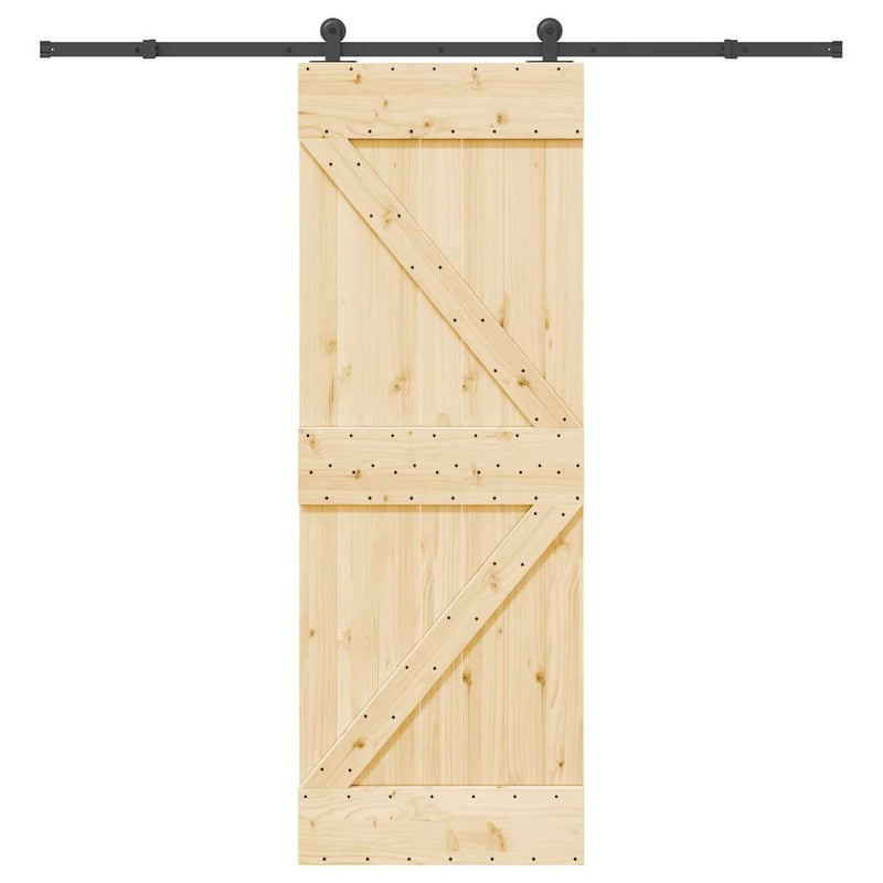 vidaXL tömör fenyőfa tolóajtó fémszerelékszettel 70 x 210 cm