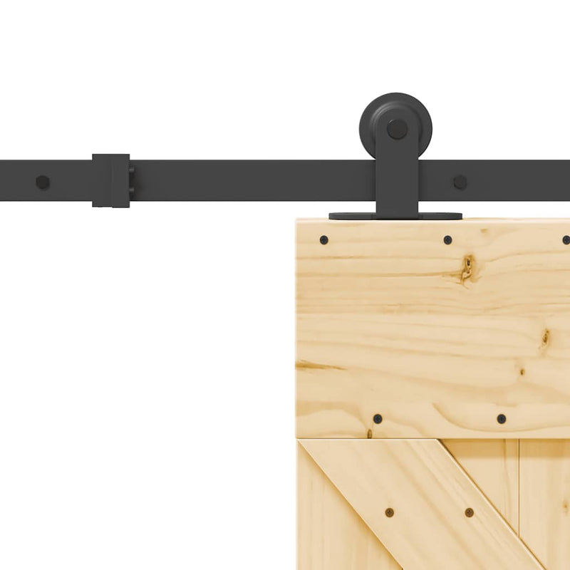 vidaXL tömör fenyőfa tolóajtó fémszerelékszettel 85x210 cm