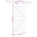 vidaXL tömör fenyőfa tolóajtó fémszerelékszettel 95 x 210 cm