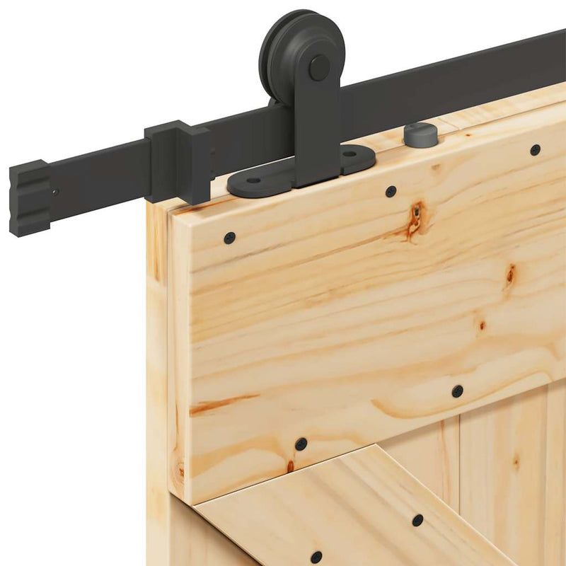 vidaXL tömör fenyőfa tolóajtó fémszerelékszettel 80 x 210 cm