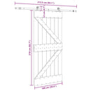 vidaXL tömör fenyőfa tolóajtó fémszerelékszettel 100 x 210 cm