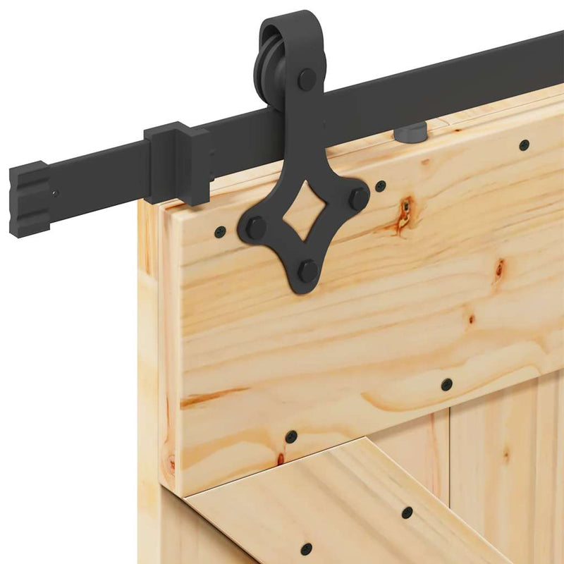 vidaXL tömör fenyőfa tolóajtó fémszerelékszettel 80 x 210 cm