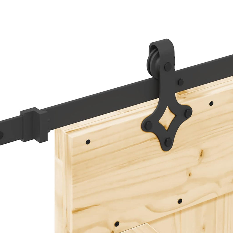 vidaXL tömör fenyőfa tolóajtó fémszerelékszettel 95 x 210 cm