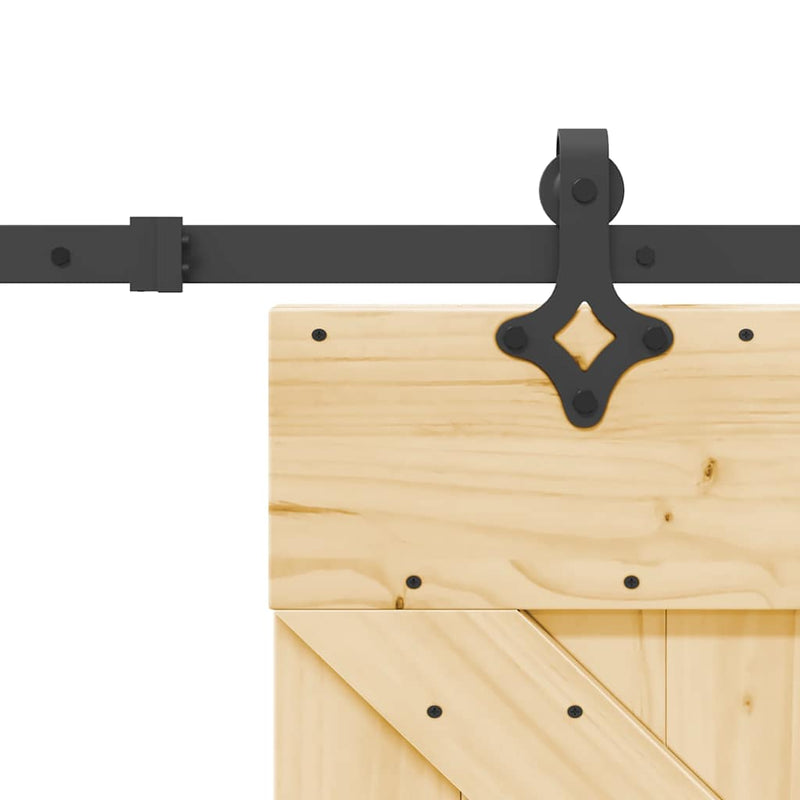 vidaXL tömör fenyőfa tolóajtó fémszerelékszettel 95 x 210 cm