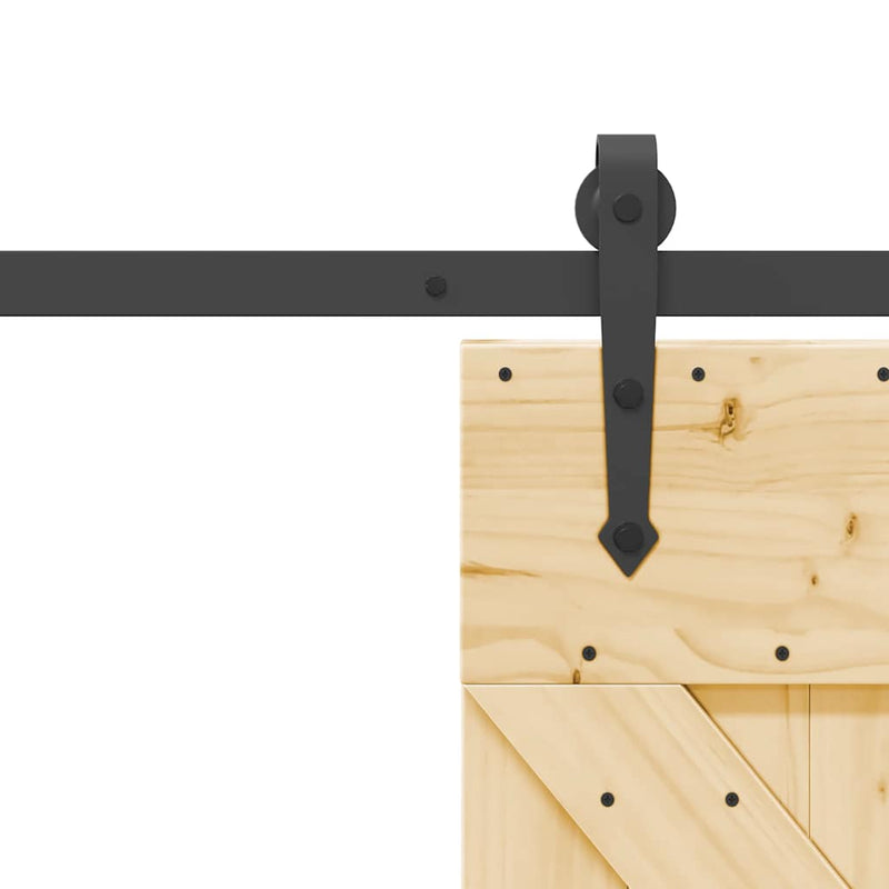 vidaXL tömör fenyőfa tolóajtó fémszerelékszettel 70 x 210 cm