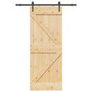 vidaXL tömör fenyőfa tolóajtó fémszerelékszettel 80 x 210 cm