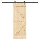 vidaXL tömör fenyőfa tolóajtó fémszerelékszettel 70 x 210 cm