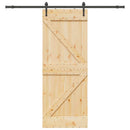 vidaXL tömör fenyőfa tolóajtó fémszerelékszettel 80 x 210 cm