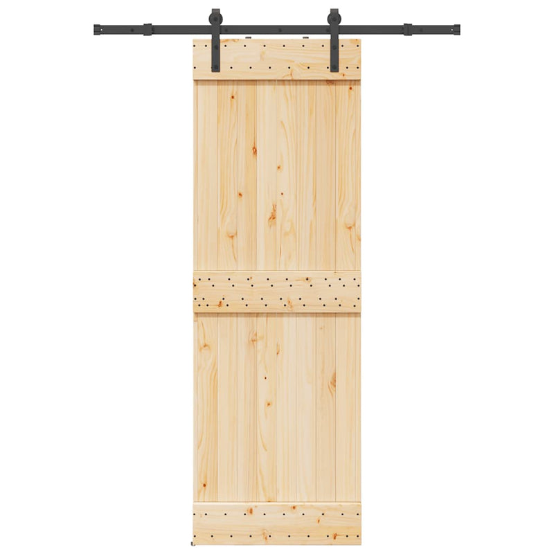vidaXL tömör fenyőfa tolóajtó fémszerelékszettel 70 x 210 cm