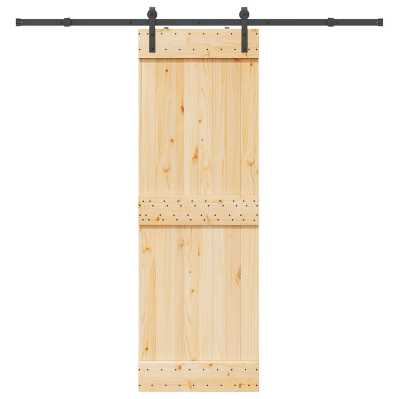 vidaXL tömör fenyőfa tolóajtó fémszerelékszettel 70 x 210 cm