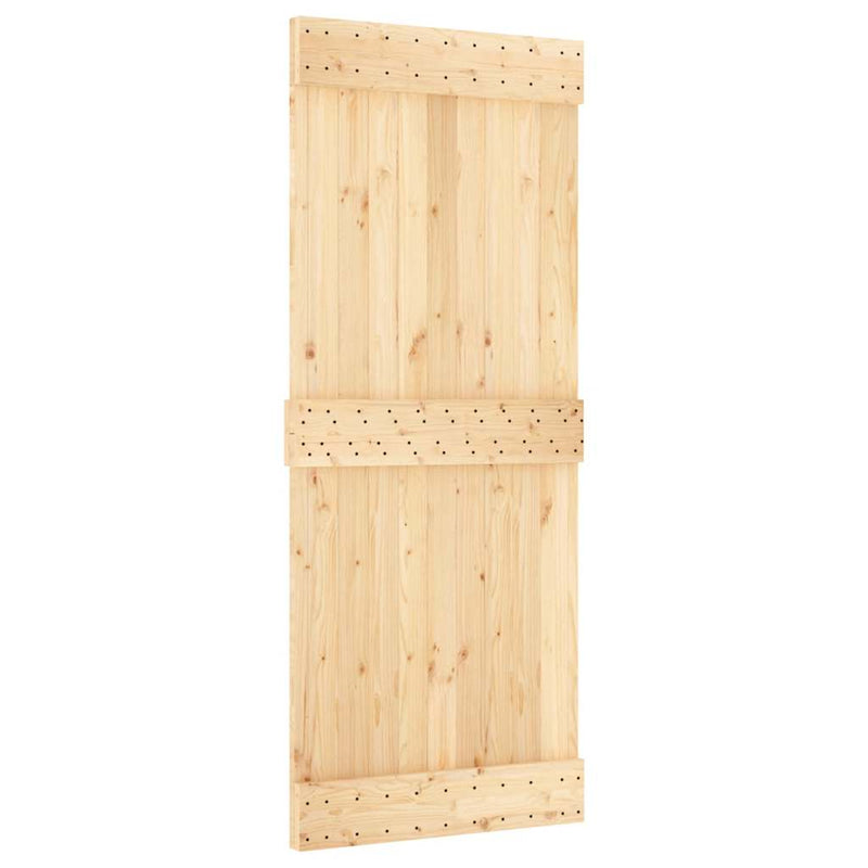 vidaXL tömör fenyőfa tolóajtó fémszerelékszettel 85x210 cm