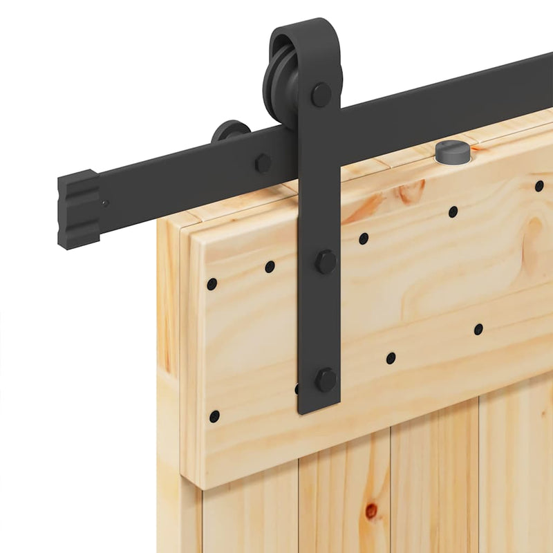vidaXL tömör fenyőfa tolóajtó fémszerelékszettel 90 x 210 cm