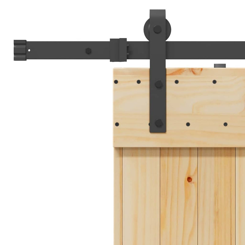 vidaXL tömör fenyőfa tolóajtó fémszerelékszettel 90 x 210 cm