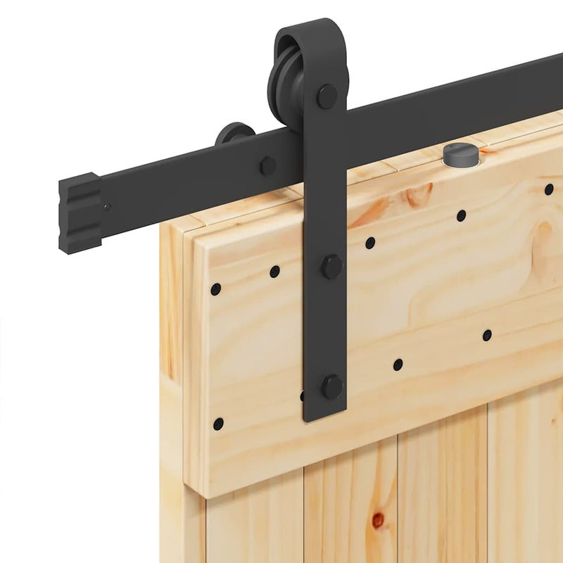 vidaXL tömör fenyőfa tolóajtó fémszerelékszettel 100 x 210 cm