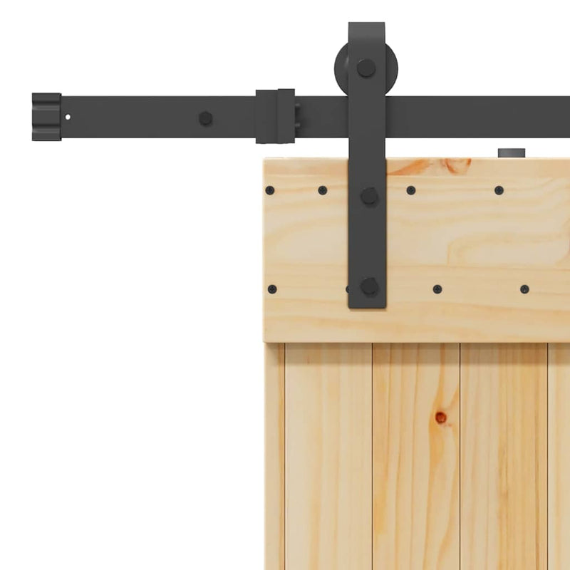 vidaXL tömör fenyőfa tolóajtó fémszerelékszettel 100 x 210 cm