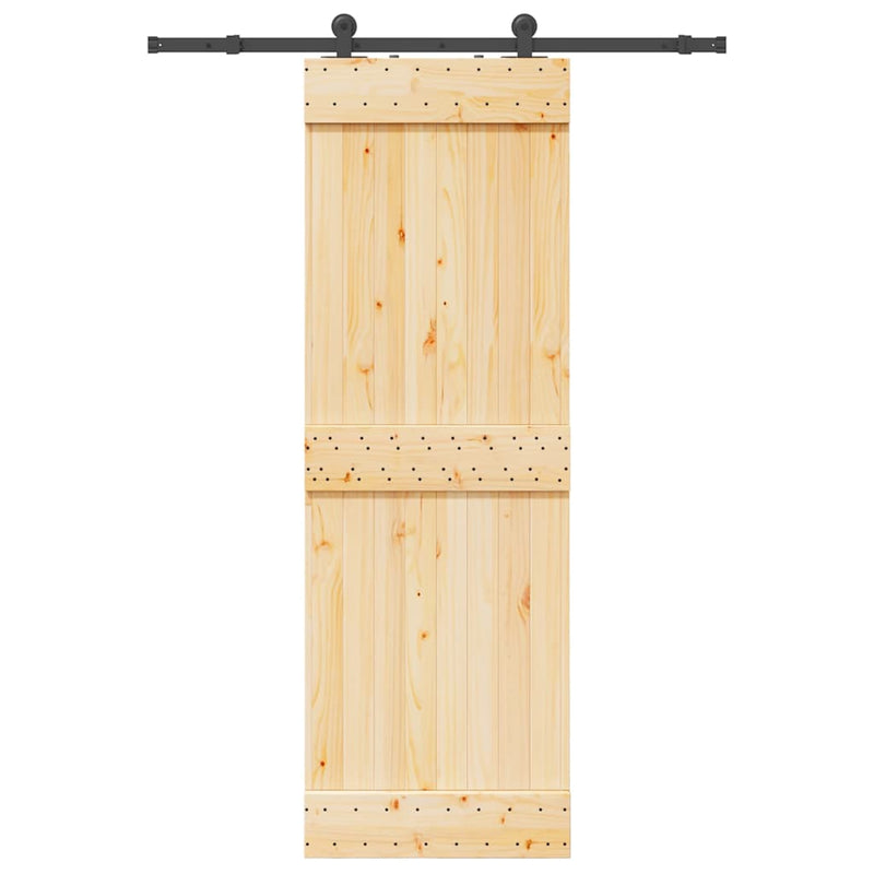 vidaXL tömör fenyőfa tolóajtó fémszerelékszettel 70 x 210 cm