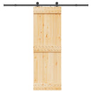 vidaXL tömör fenyőfa tolóajtó fémszerelékszettel 70 x 210 cm