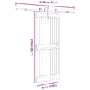 vidaXL tömör fenyőfa tolóajtó fémszerelékszettel 85x210 cm