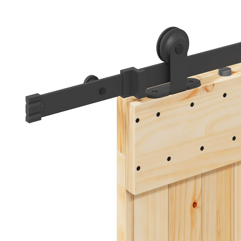 vidaXL tömör fenyőfa tolóajtó fémszerelékszettel 90 x 210 cm