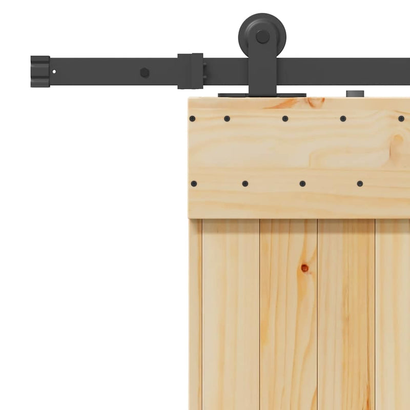vidaXL tömör fenyőfa tolóajtó fémszerelékszettel 90 x 210 cm