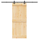 vidaXL tömör fenyőfa tolóajtó fémszerelékszettel 85x210 cm