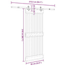 vidaXL tömör fenyőfa tolóajtó fémszerelékszettel 85x210 cm