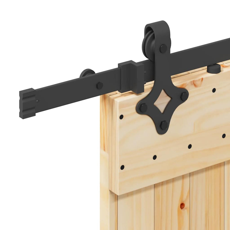 vidaXL tömör fenyőfa tolóajtó fémszerelékszettel 90 x 210 cm
