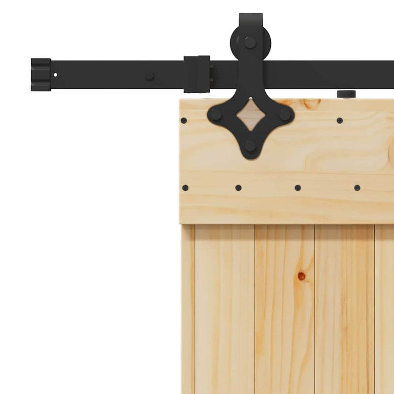 vidaXL tömör fenyőfa tolóajtó fémszerelékszettel 90 x 210 cm