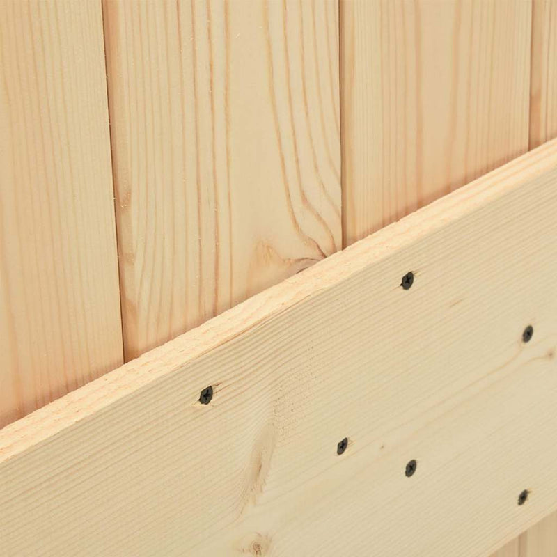 vidaXL tömör fenyőfa tolóajtó fémszerelékszettel 90 x 210 cm