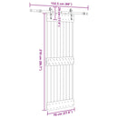 vidaXL tömör fenyőfa tolóajtó fémszerelékszettel 70 x 210 cm