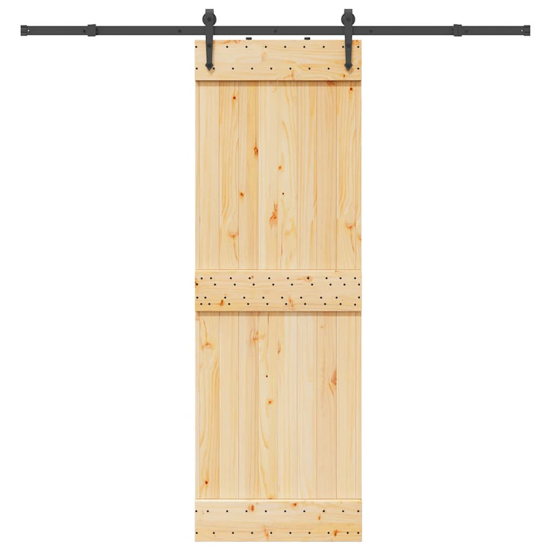 vidaXL tömör fenyőfa tolóajtó fémszerelékszettel 70 x 210 cm