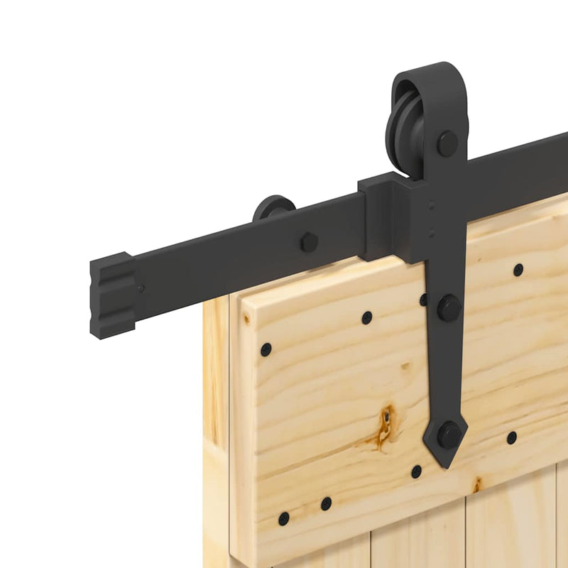 vidaXL tömör fenyőfa tolóajtó fémszerelékszettel 90 x 210 cm