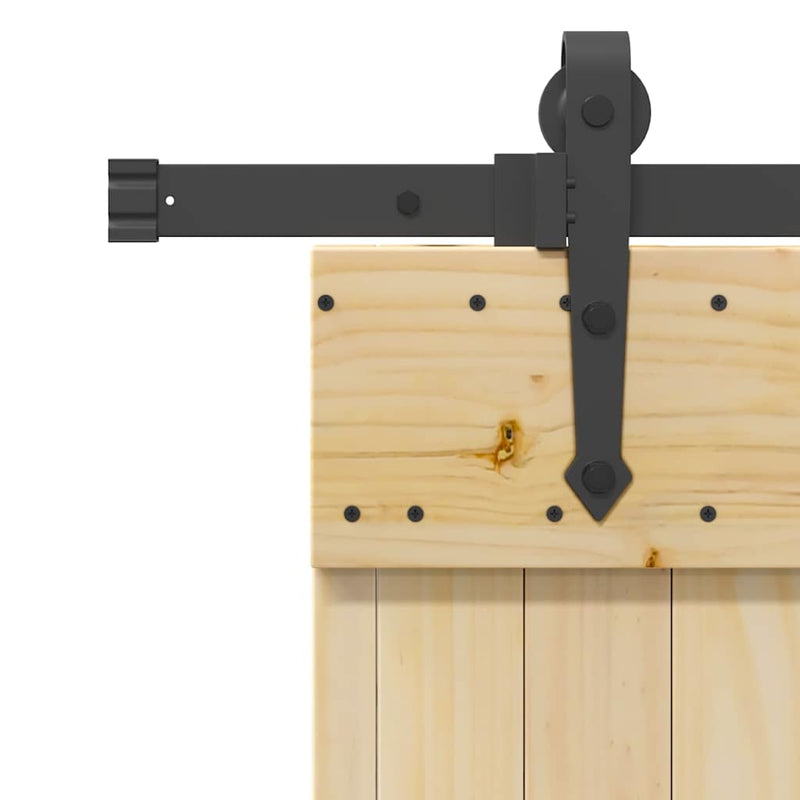 vidaXL tömör fenyőfa tolóajtó fémszerelékszettel 90 x 210 cm