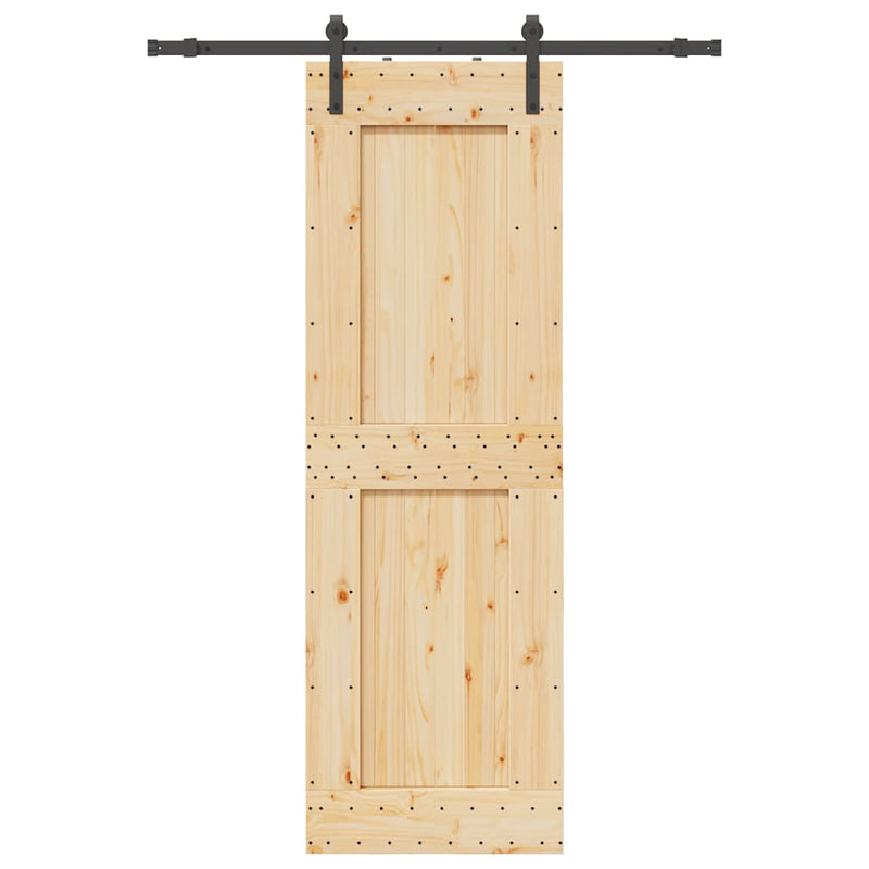 vidaXL tömör fenyőfa tolóajtó fémszerelékszettel 70 x 210 cm