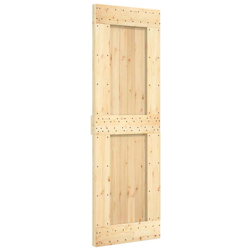 vidaXL tömör fenyőfa tolóajtó fémszerelékszettel 70 x 210 cm