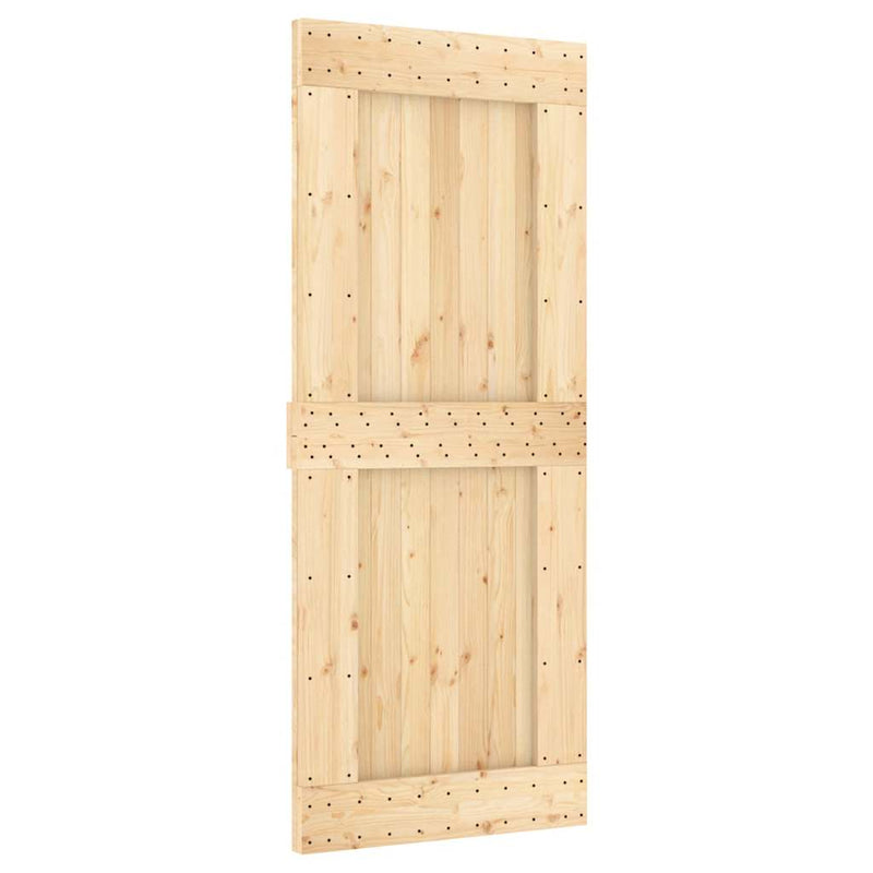 vidaXL tömör fenyőfa tolóajtó fémszerelékszettel 85x210 cm