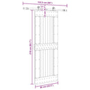 vidaXL tömör fenyőfa tolóajtó fémszerelékszettel 85x210 cm