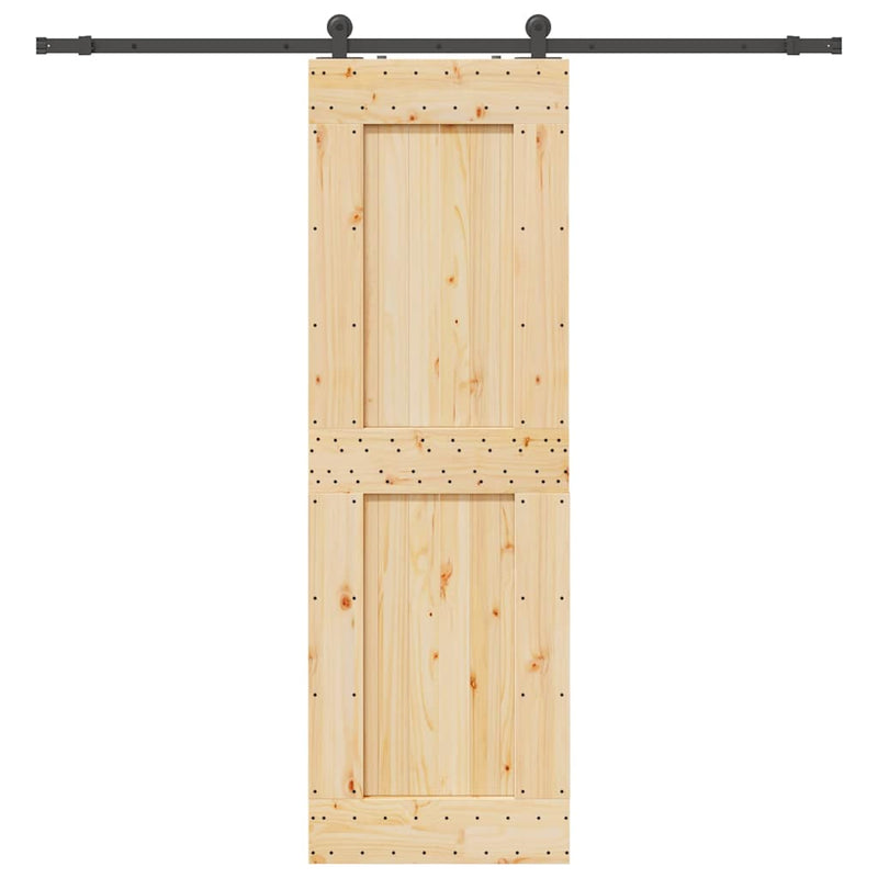 vidaXL tömör fenyőfa tolóajtó fémszerelékszettel 70 x 210 cm