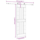 vidaXL tömör fenyőfa tolóajtó fémszerelékszettel 70 x 210 cm