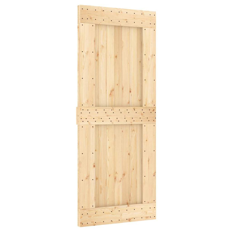 vidaXL tömör fenyőfa tolóajtó fémszerelékszettel 85x210 cm