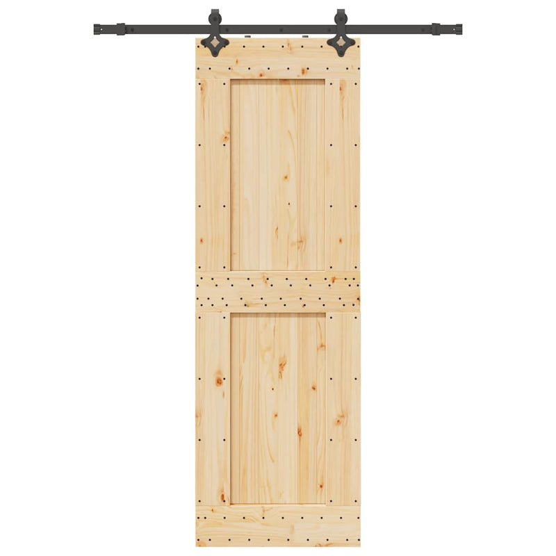 vidaXL tömör fenyőfa tolóajtó fémszerelékszettel 70 x 210 cm