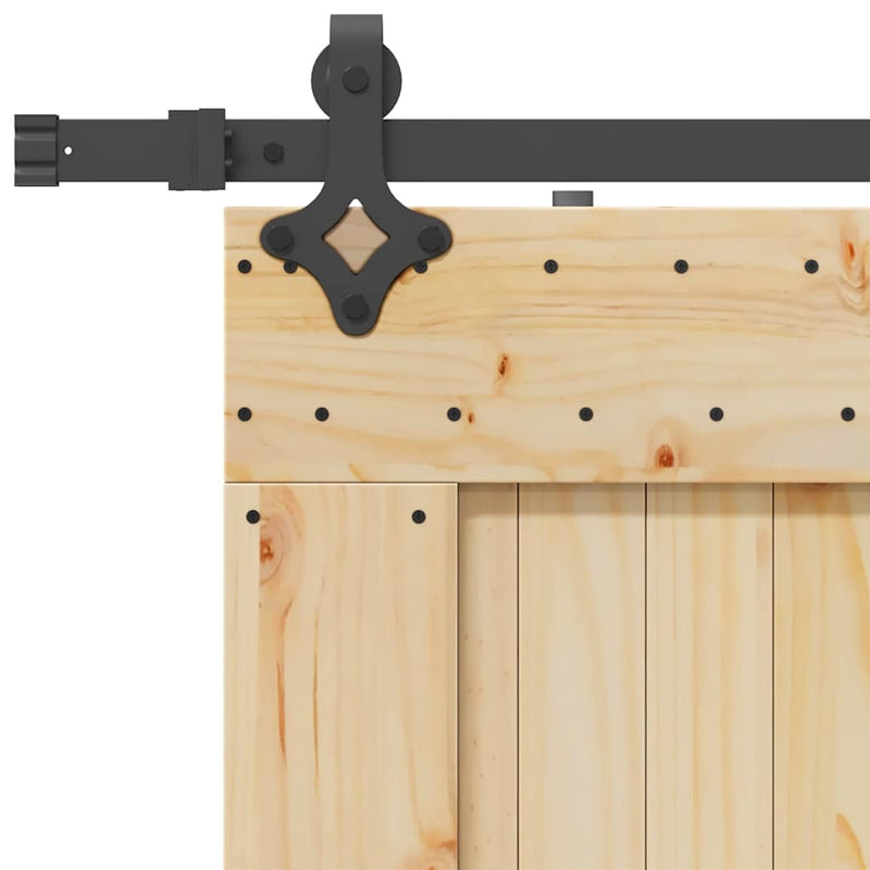 vidaXL tömör fenyőfa tolóajtó fémszerelékszettel 90 x 210 cm