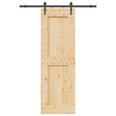 vidaXL tömör fenyőfa tolóajtó fémszerelékszettel 70 x 210 cm