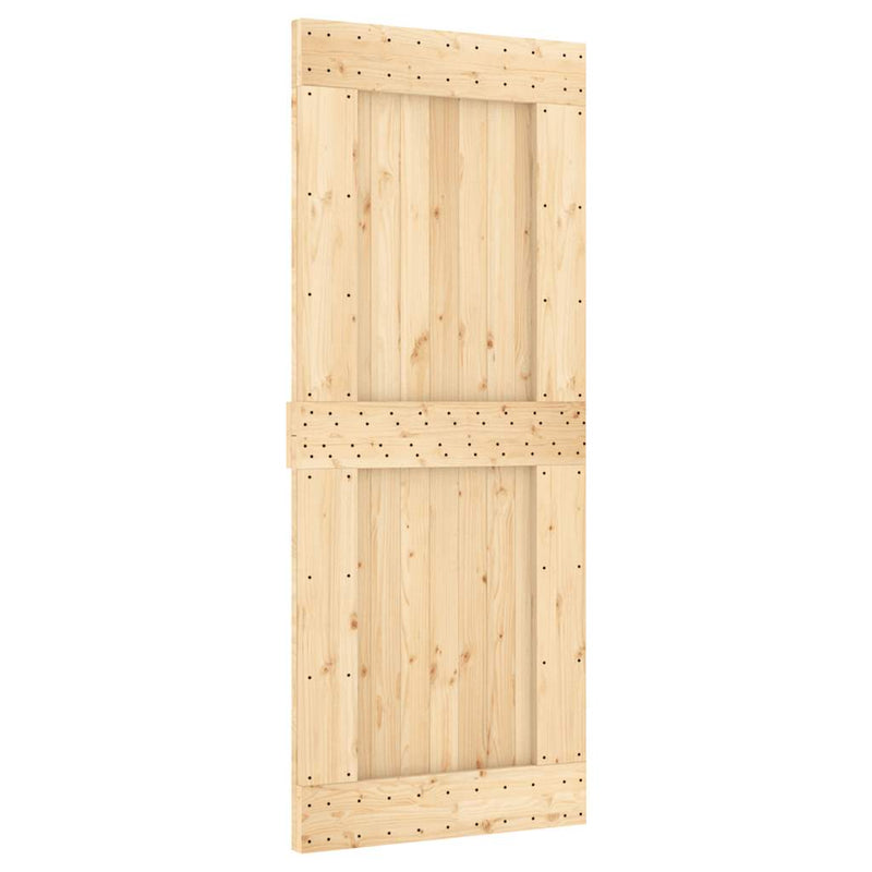 vidaXL tömör fenyőfa tolóajtó fémszerelékszettel 85x210 cm
