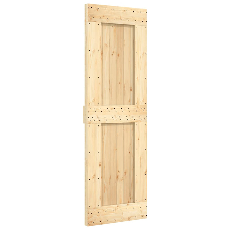 vidaXL tömör fenyőfa tolóajtó fémszerelékszettel 70 x 210 cm