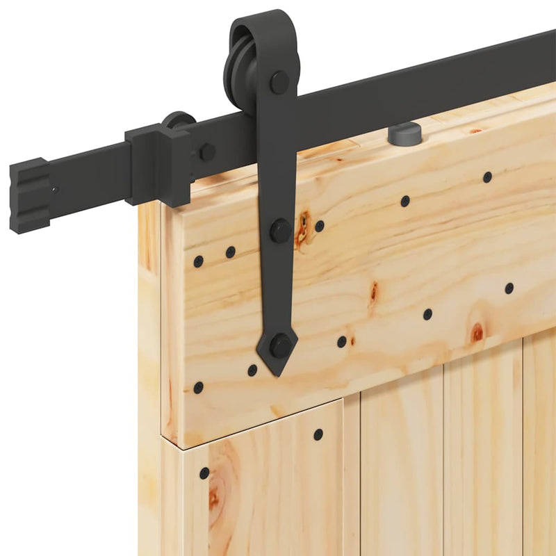 vidaXL tömör fenyőfa tolóajtó fémszerelékszettel 70 x 210 cm