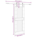 vidaXL tömör fenyőfa tolóajtó fémszerelékszettel 85x210 cm